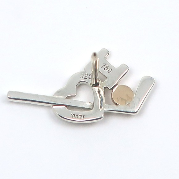 Tiffany & Co. Tie Clip I LOVE Golf K18 Pink Gold x Silver 925 Men's
